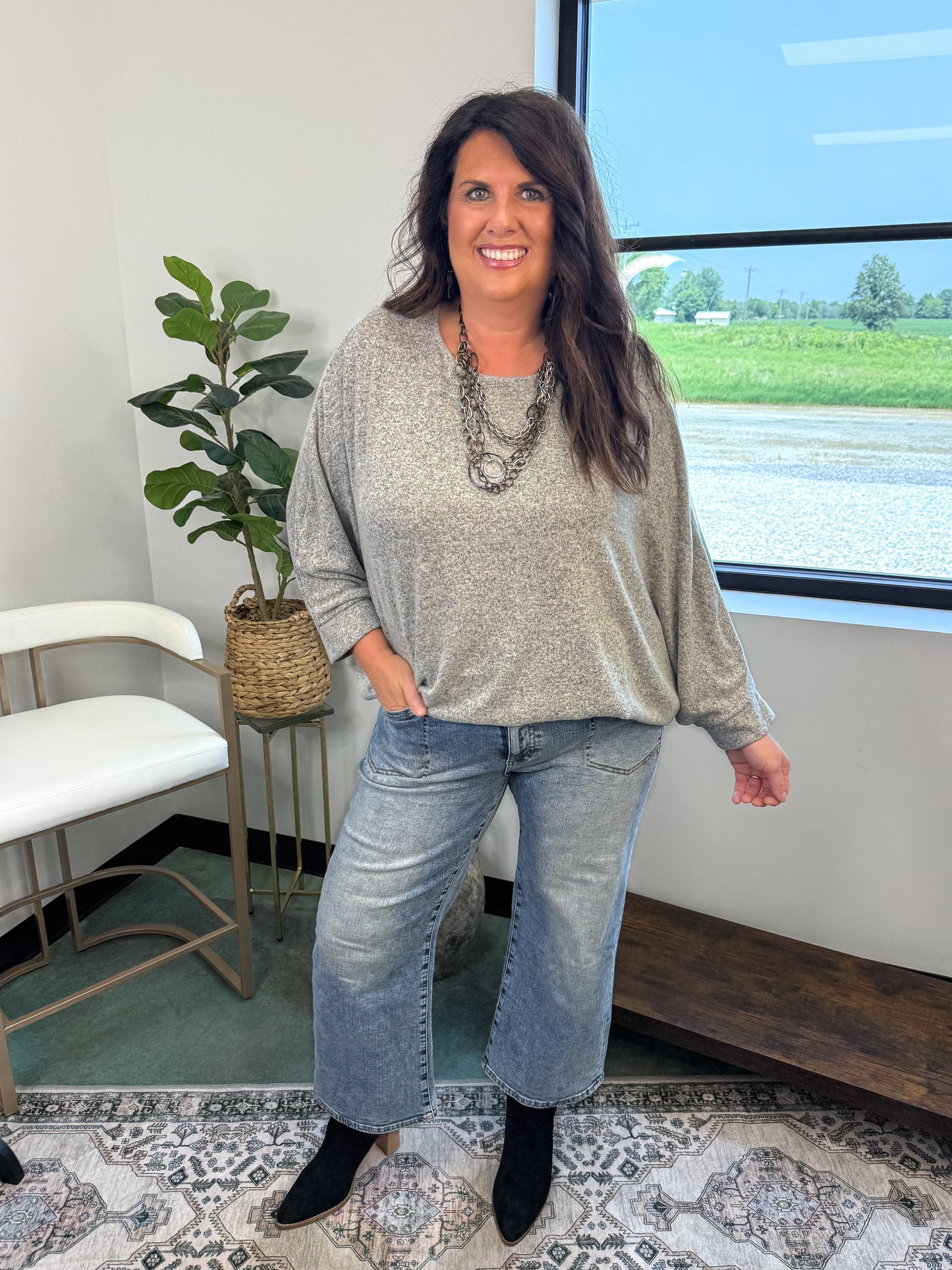 Fly with Me Batwing Sleeve Fall Knit Sweater