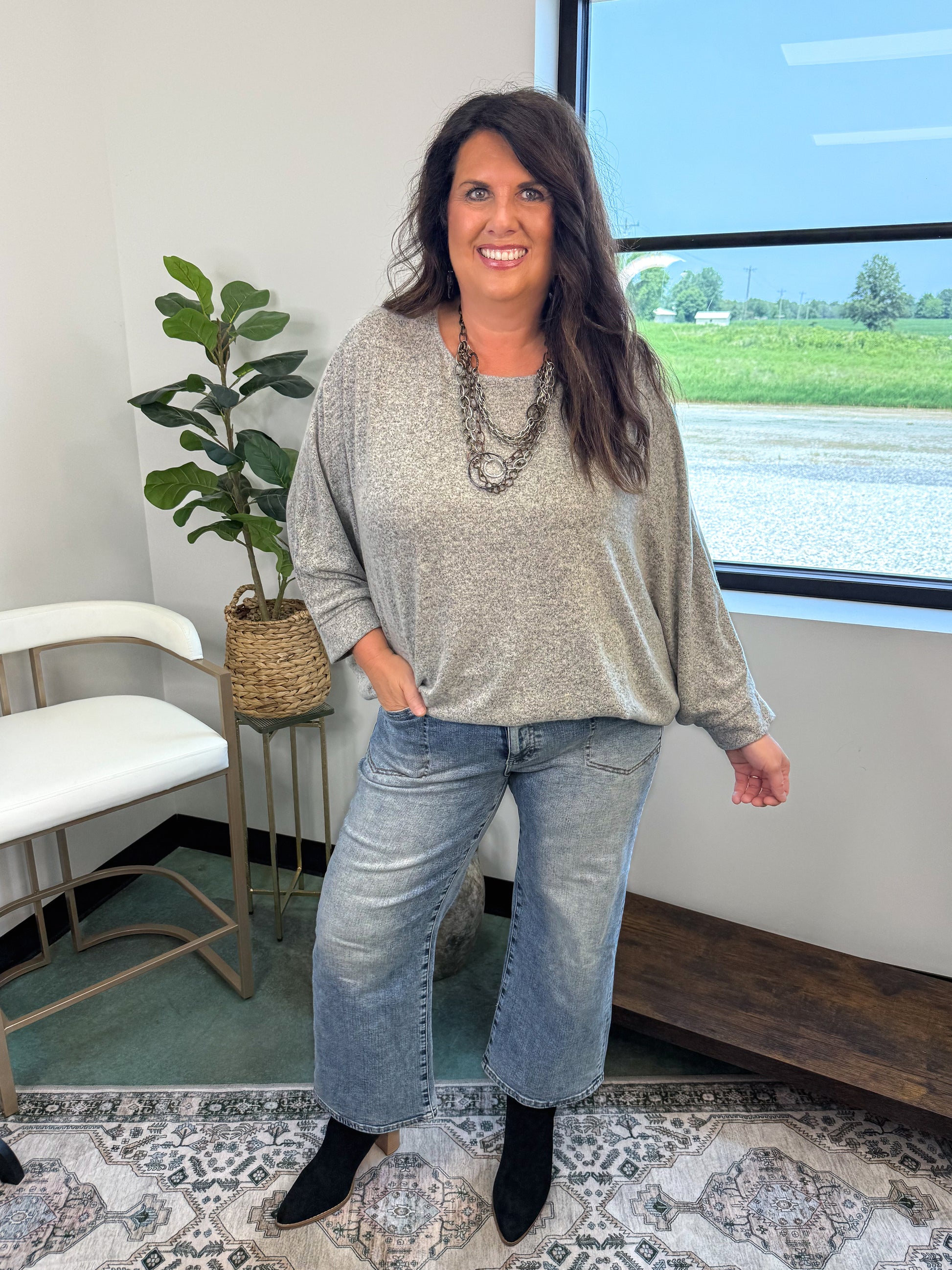 Fly with Me Batwing Sleeve Fall Knit Sweater