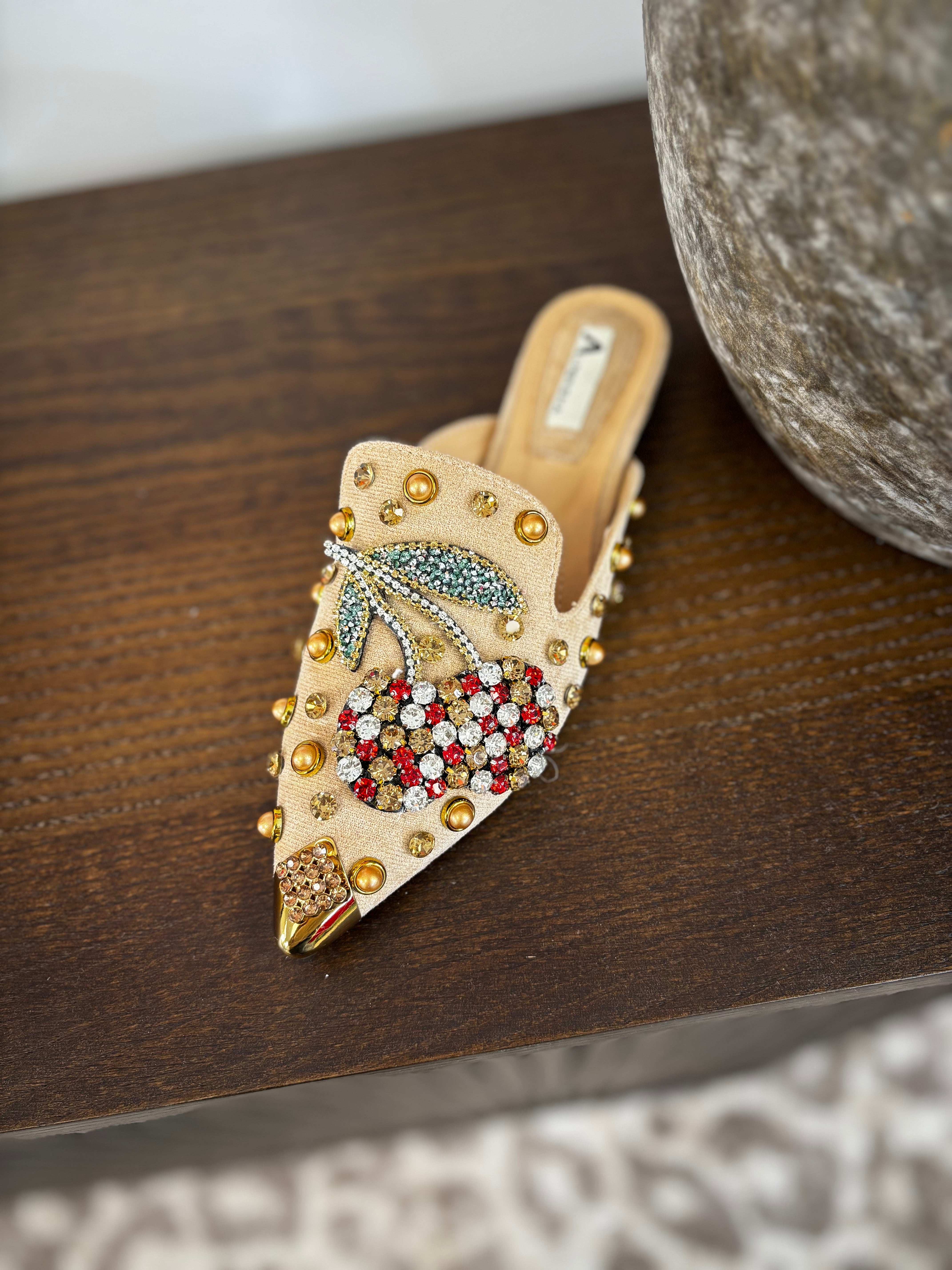 Rhinestone Flat Mules