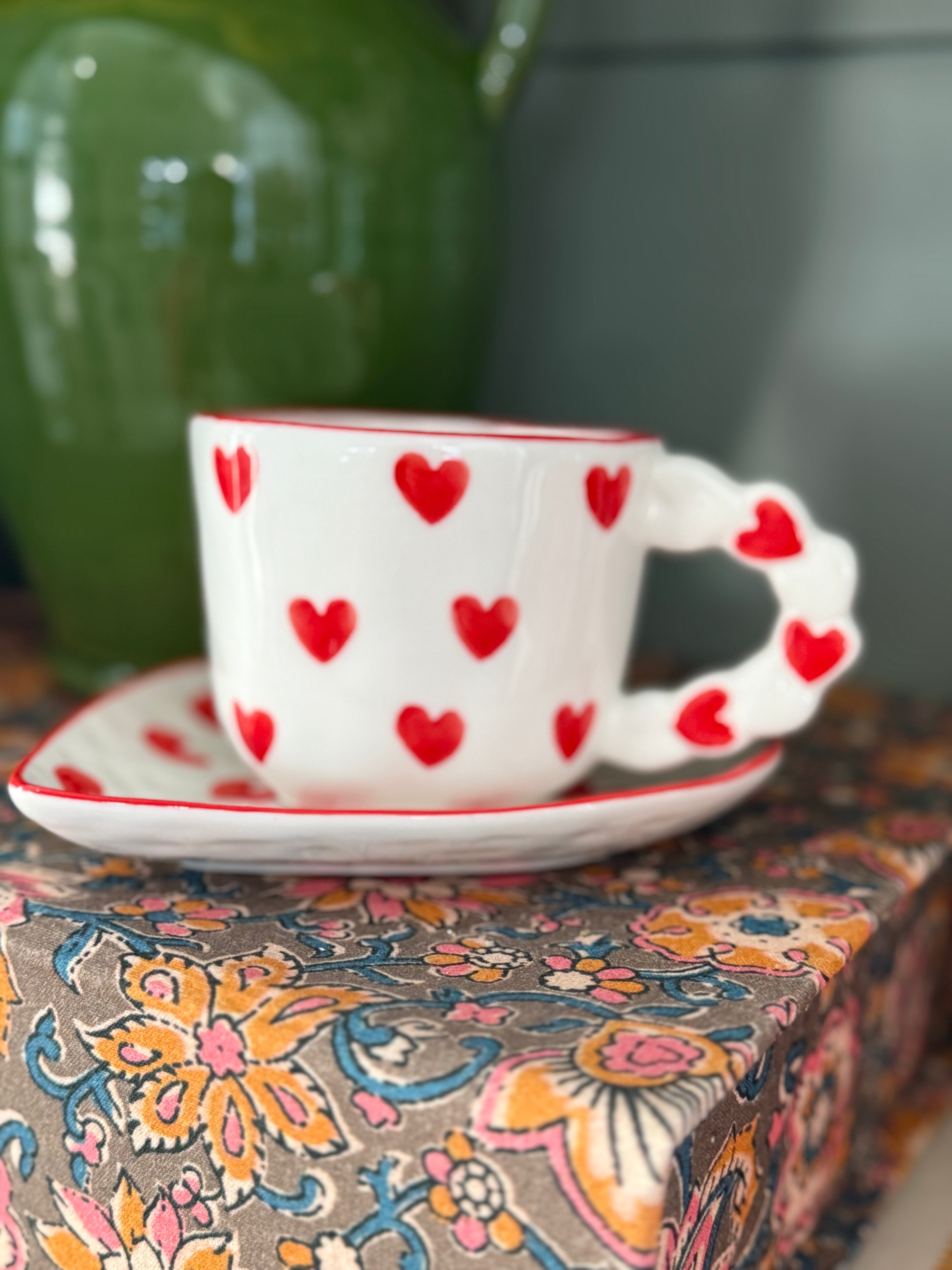 Heart Cup and Saucer