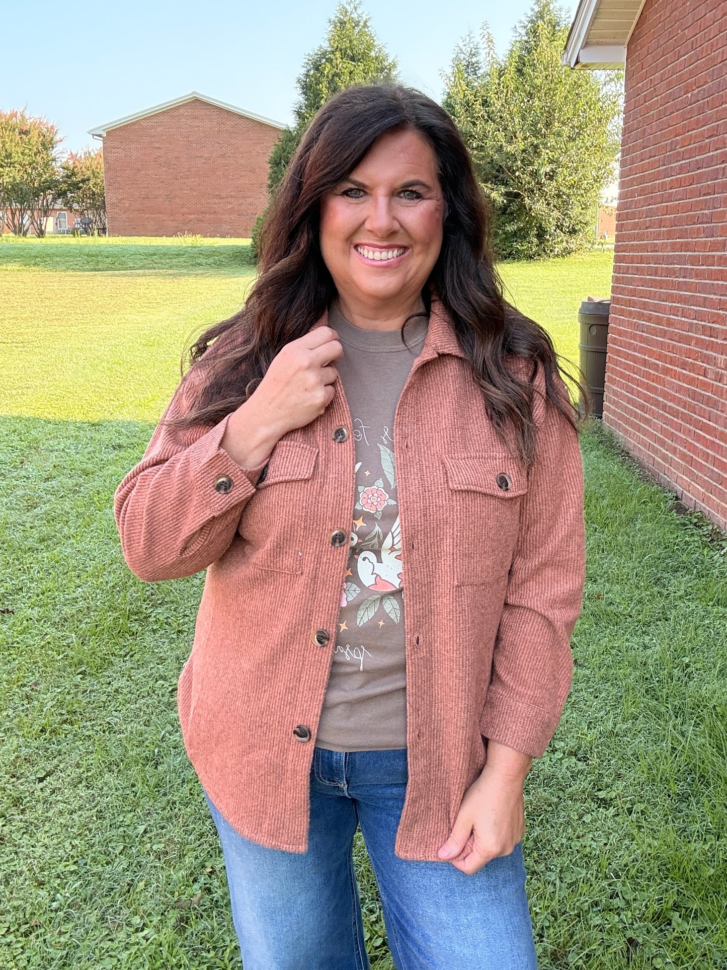 Cozy Brushed Waffle Oversized Shacket