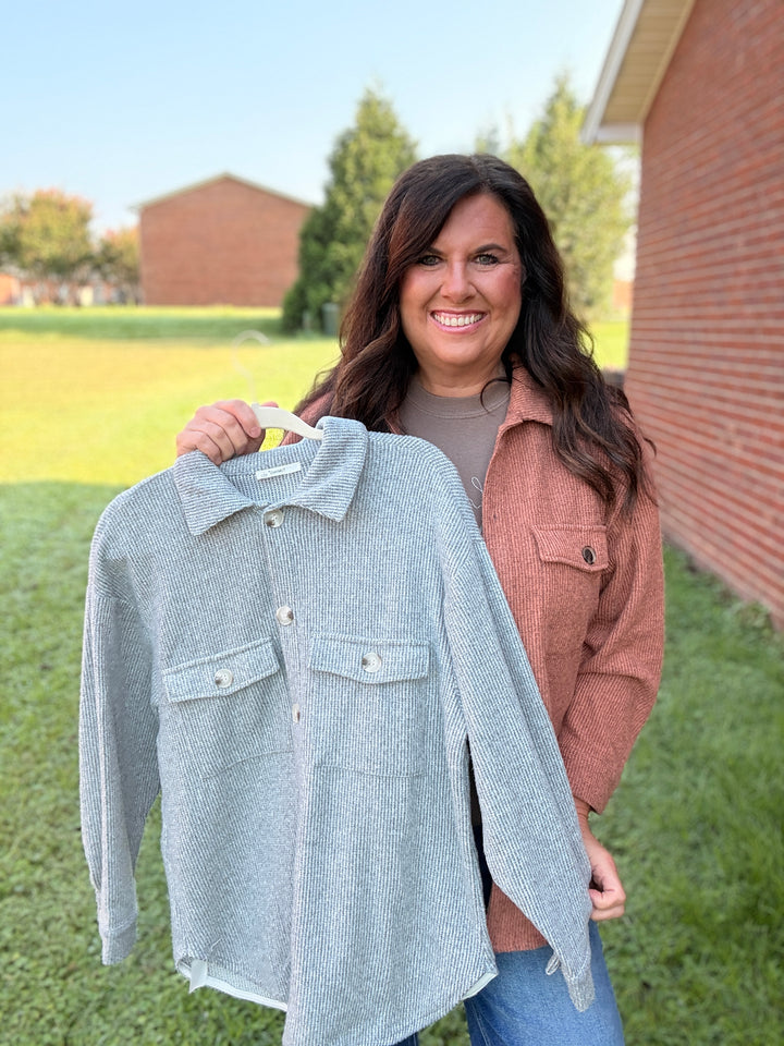 Cozy Brushed Waffle Oversized Shacket