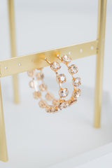 Gemstone Embrace Gold Crystal Hoop Earring