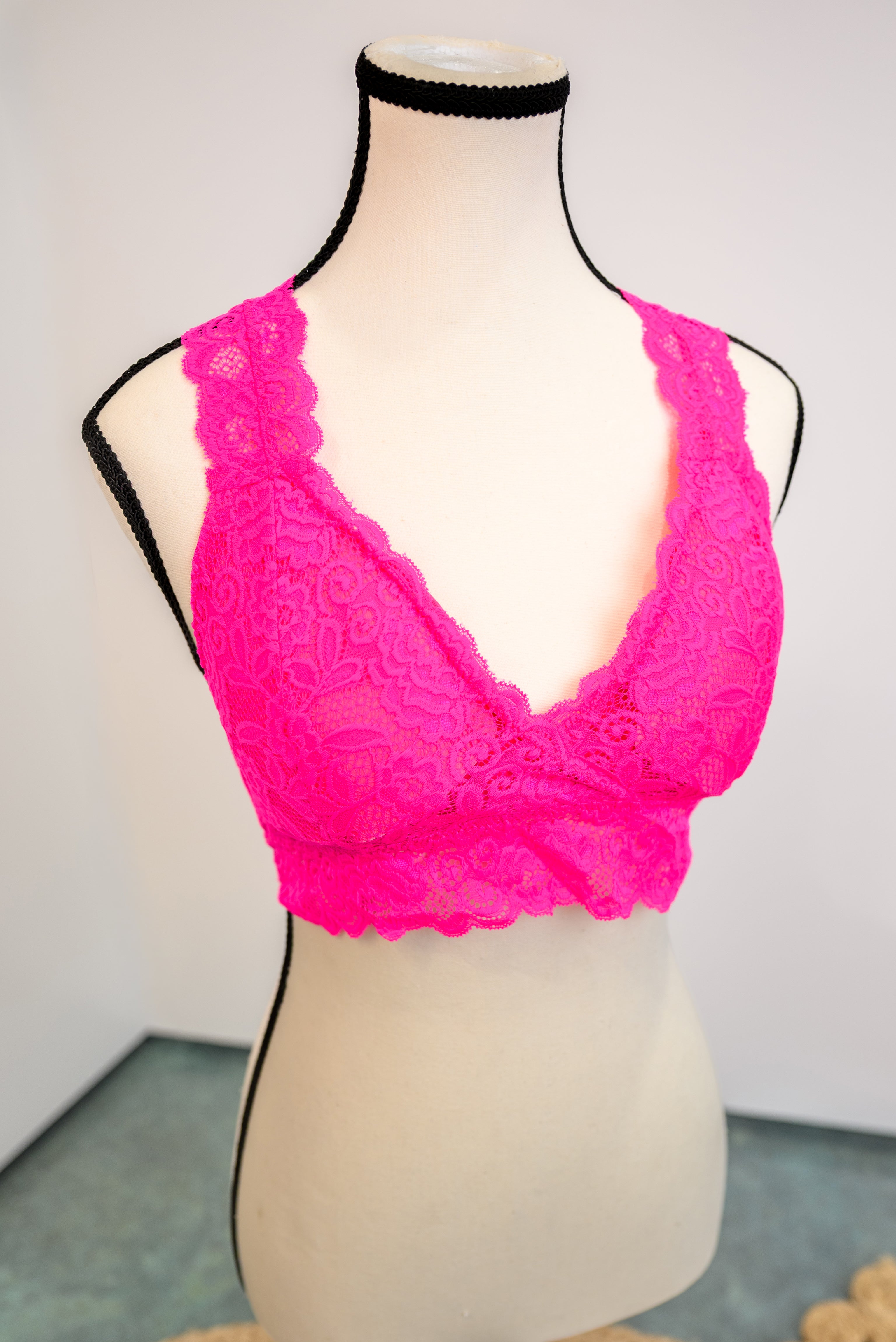 Gentle Grace Bralette - Neon Fuchsia DOORBUSTER