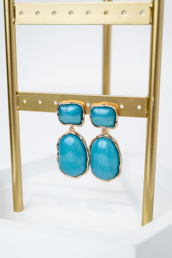 Geometric Oval & Square Earrings