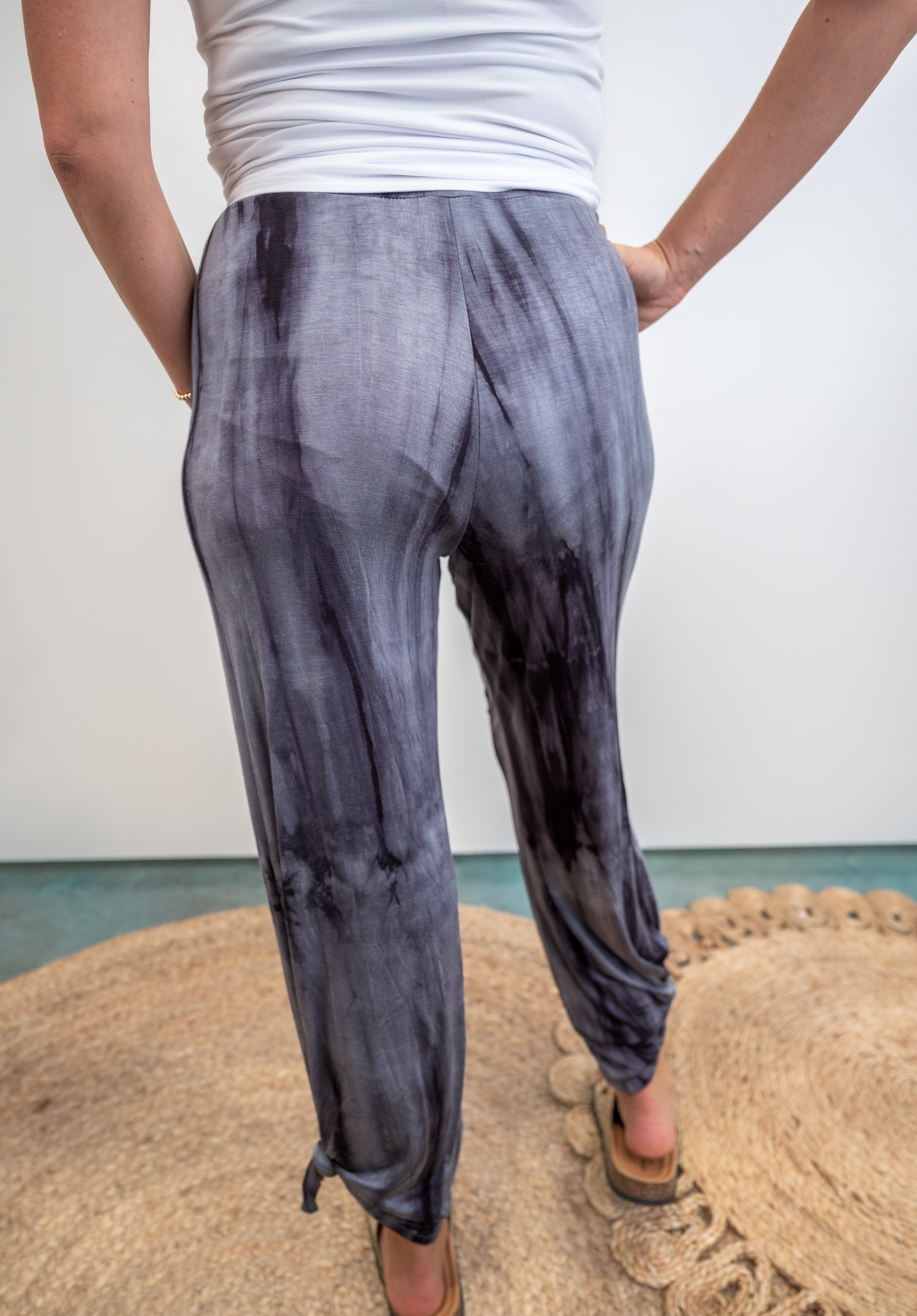 Give It Your All Pants - Navy Tie Dye