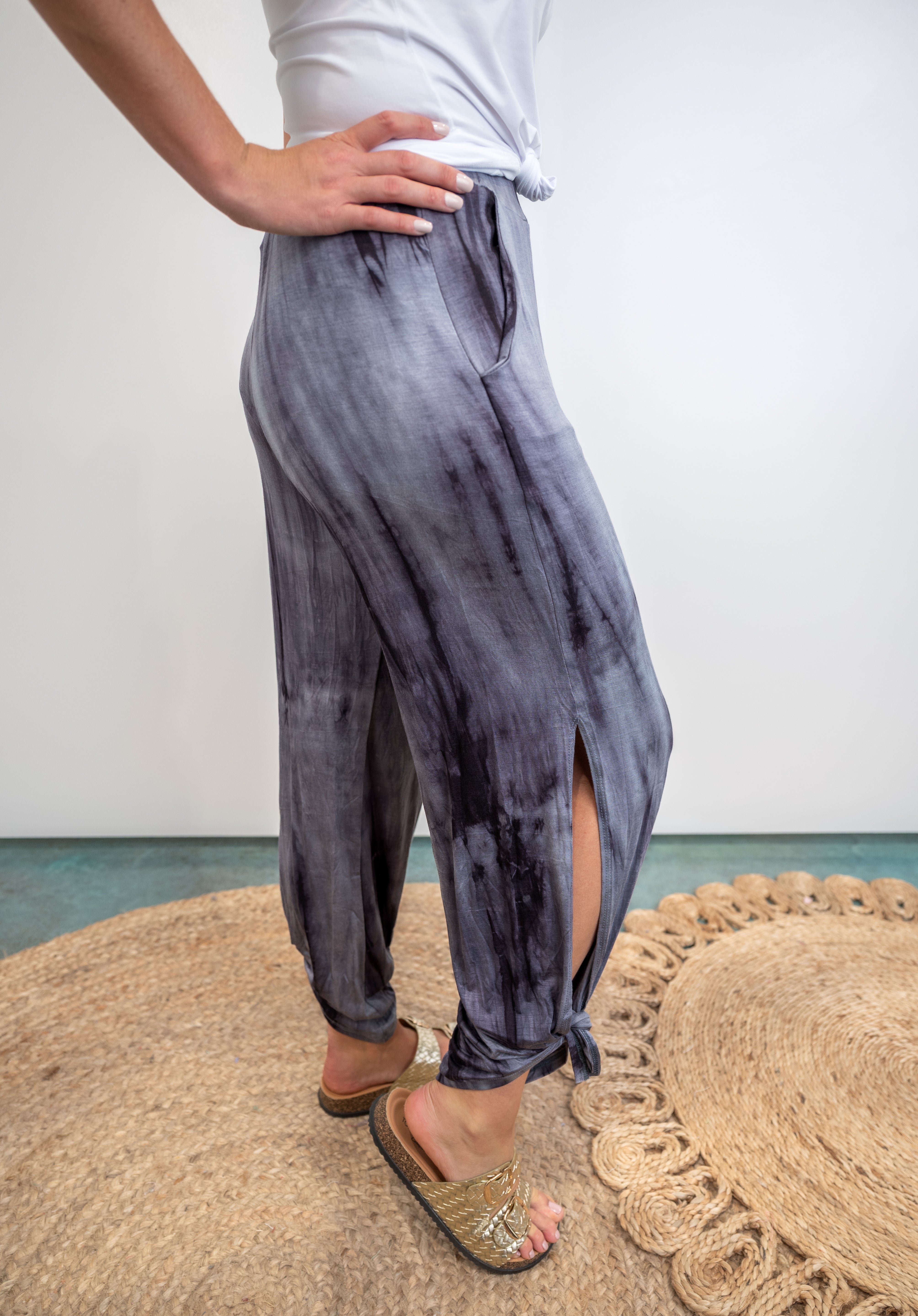 Give It Your All Pants - Navy Tie Dye