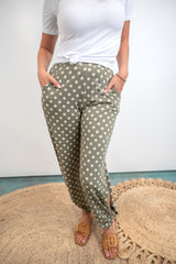 Give It Your All Pants - Olive Dotted