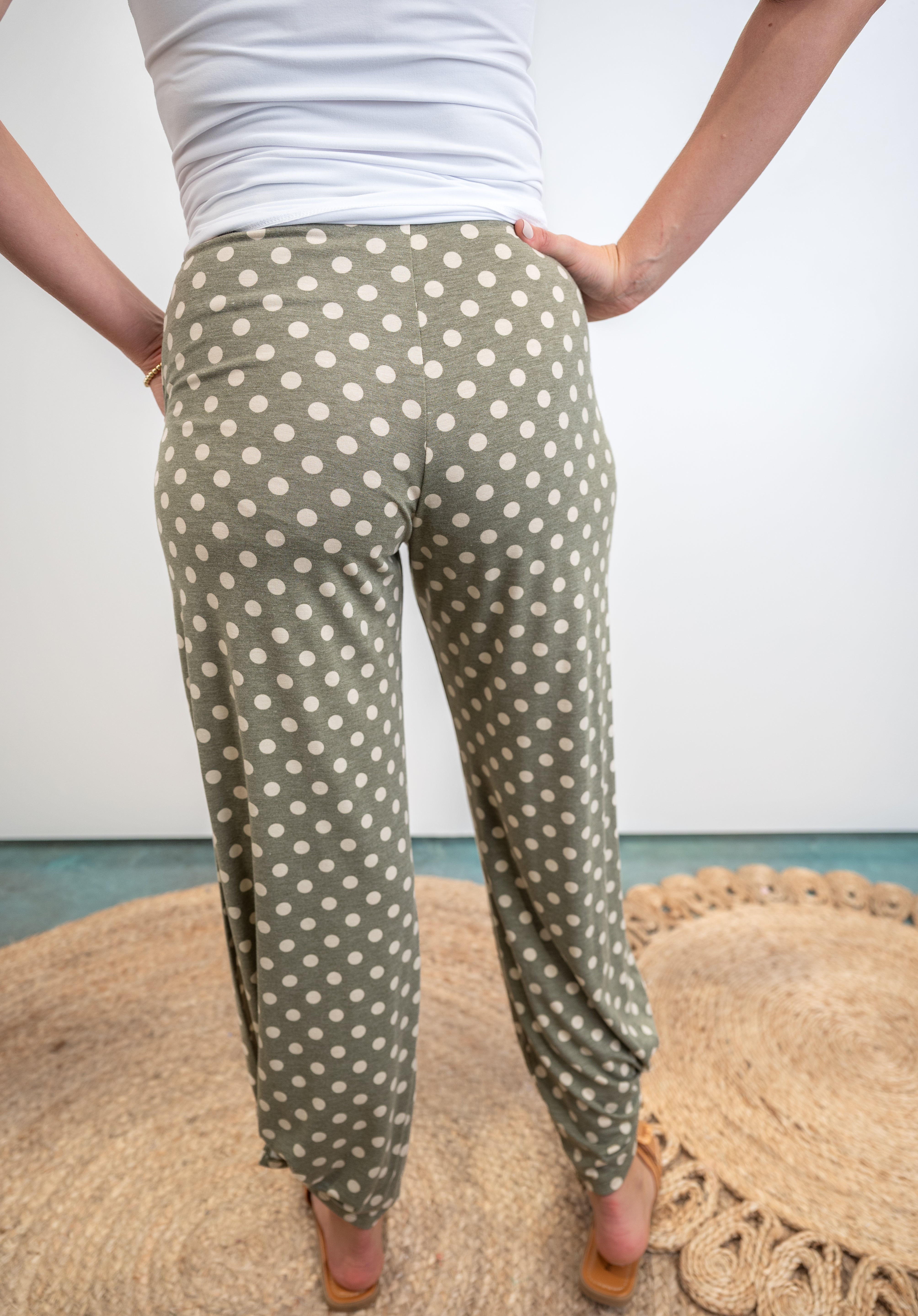 Give It Your All Pants - Olive Dotted