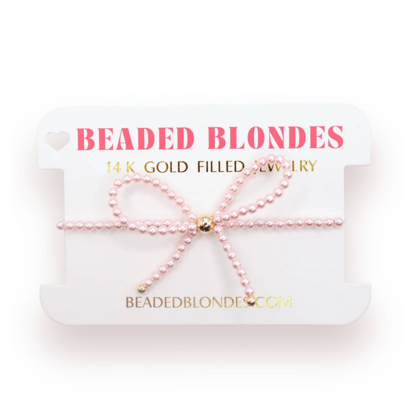 Beaded Blondes Pink Pearl Bow Bracelet FINAL SALE