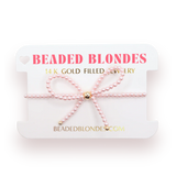 Beaded Blondes Pink Pearl Bow Bracelet