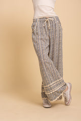 Vintage Vibe Stripe Pants - Gray