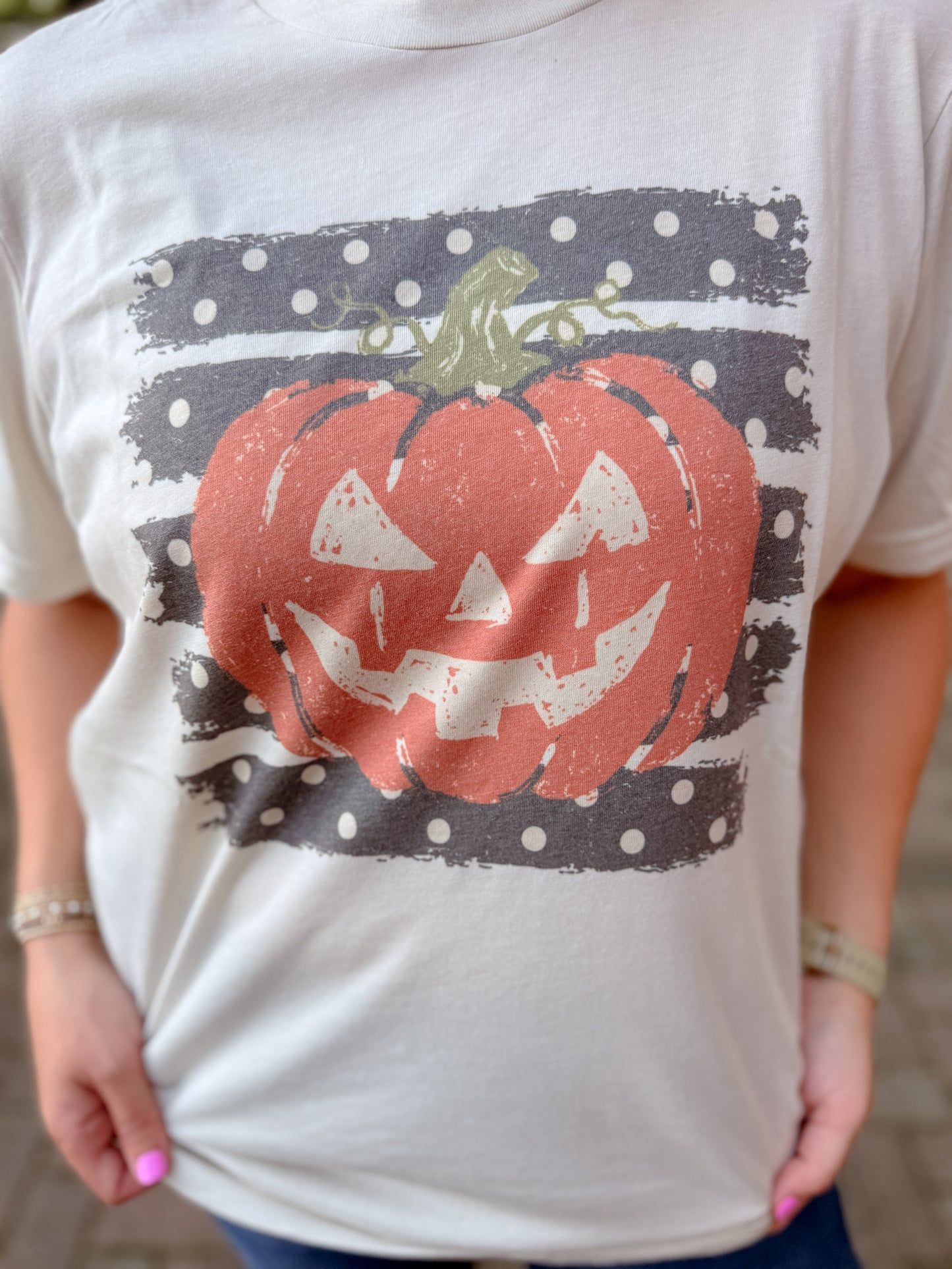 Halloween/Fall Polka Dot Pumpkin Graphic Tee