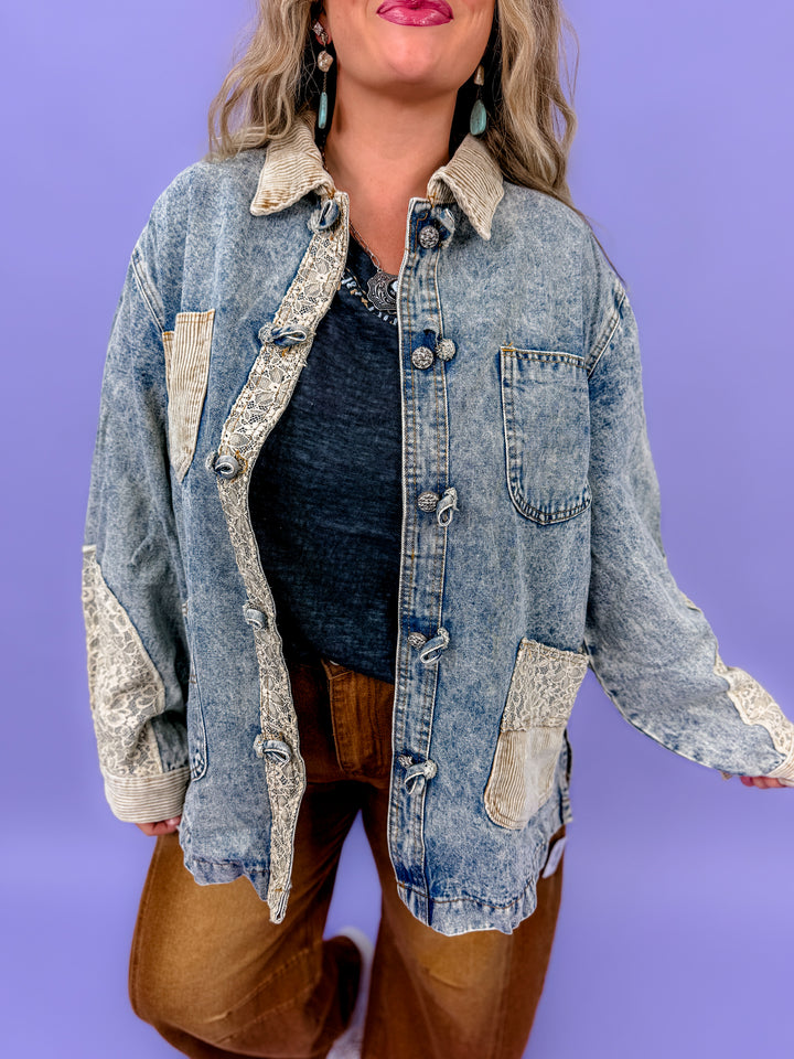 Handcrafted Vintage Mixed Patchwork Pockets Corduroy Jacket