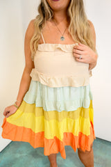 Happy Hues Dress - Cream/Mint