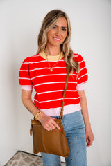 Harbor Lane Colorblock Sweater - Red