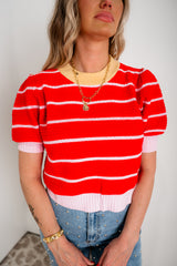 Harbor Lane Colorblock Sweater - Red