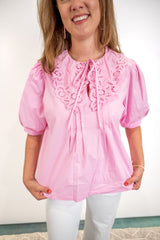 Haven Collar Top - Pink