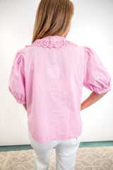 Haven Collar Top - Pink