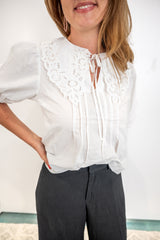 Haven Collar Top - White