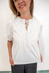 Haven Collar Top - White