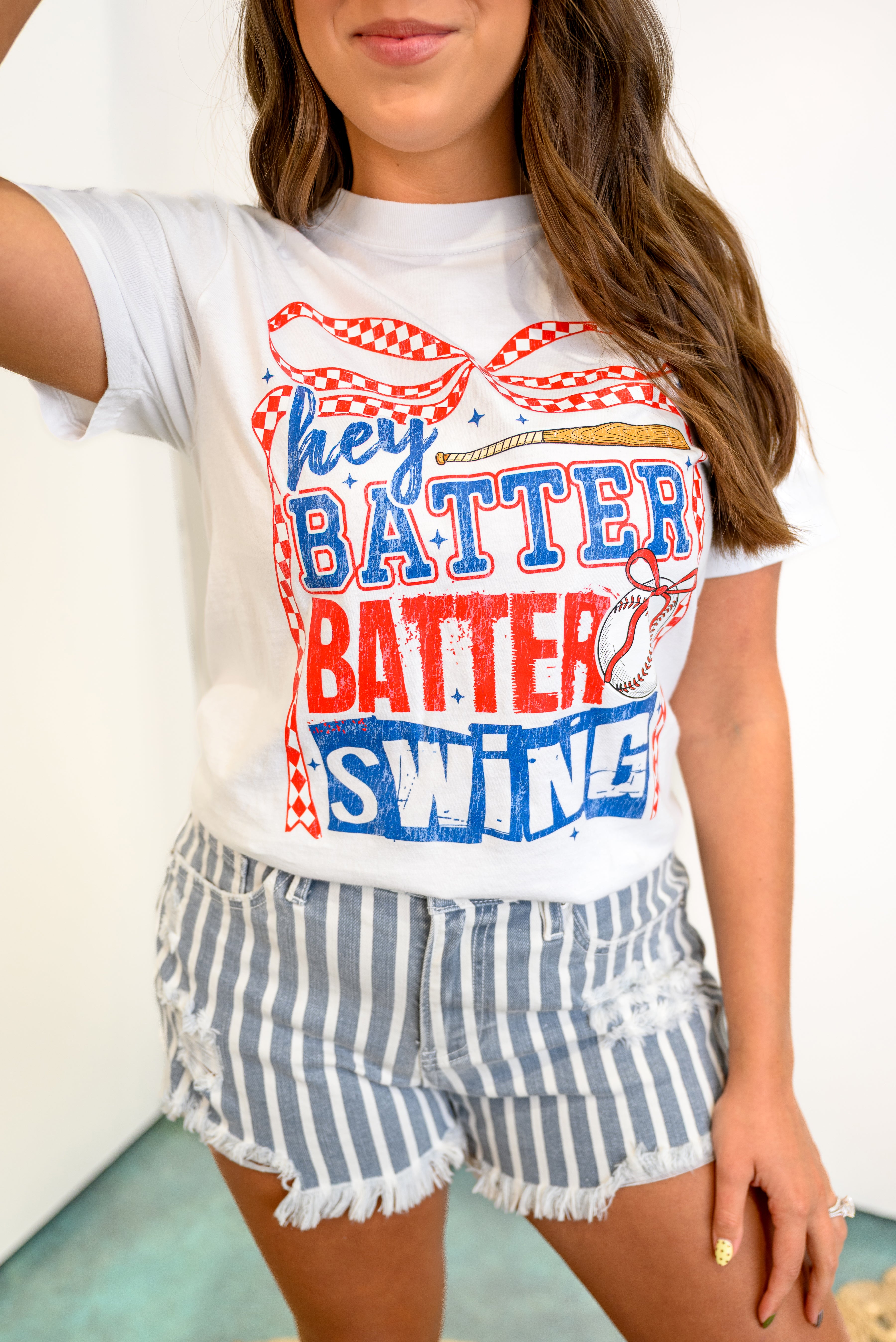 Hey Batter Batter Swing Graphic Top