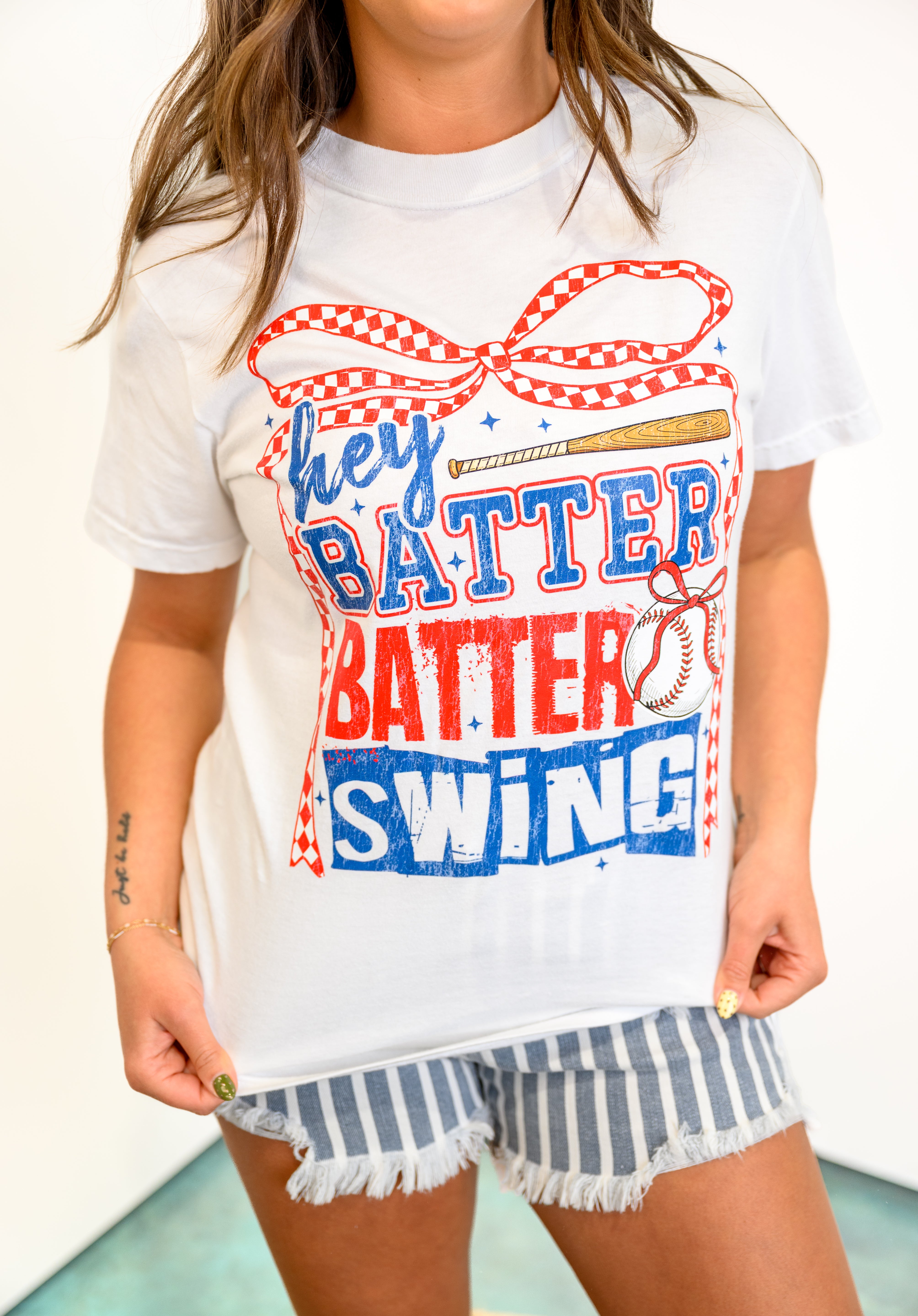 Hey Batter Batter Swing Graphic Top