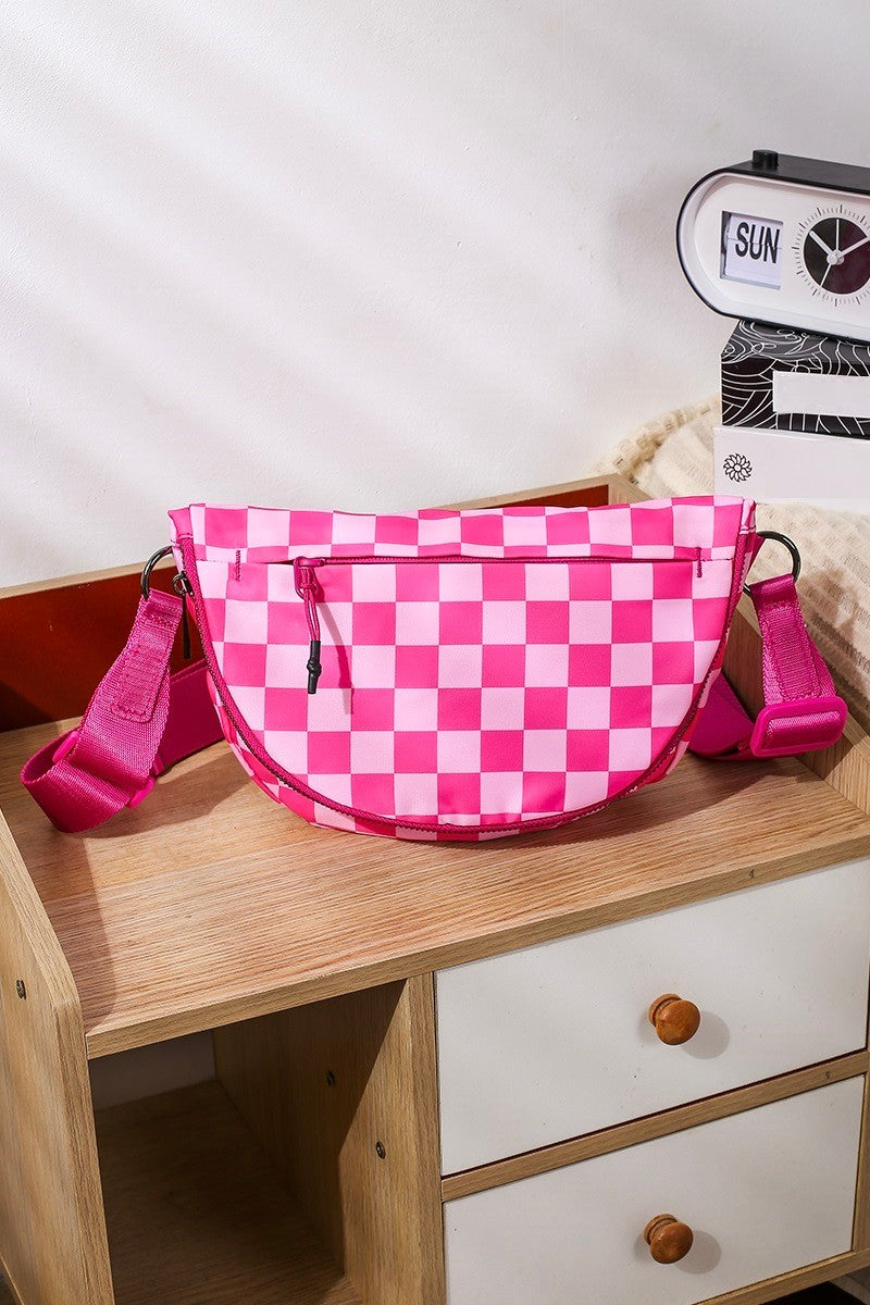 Starlit Rhythm Bag - Hot Pink Checkered