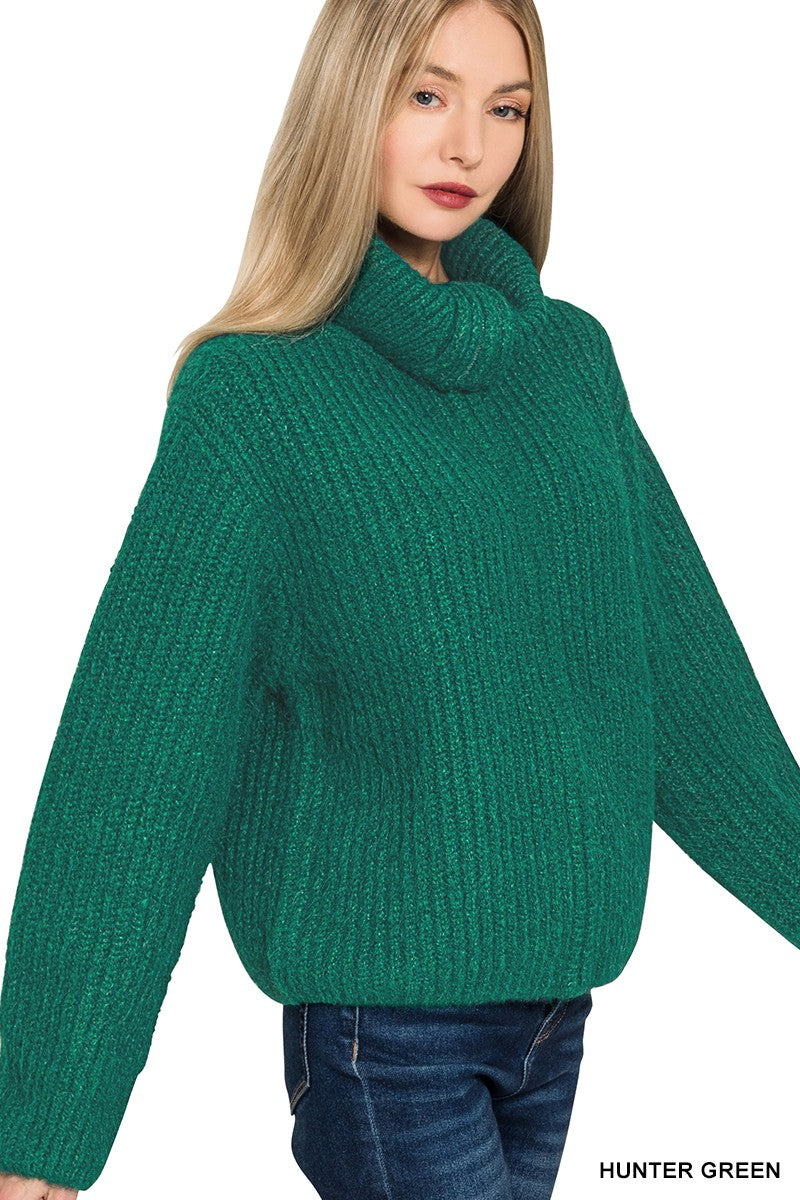 Zip & Go Knit Sweater - Hunter Green