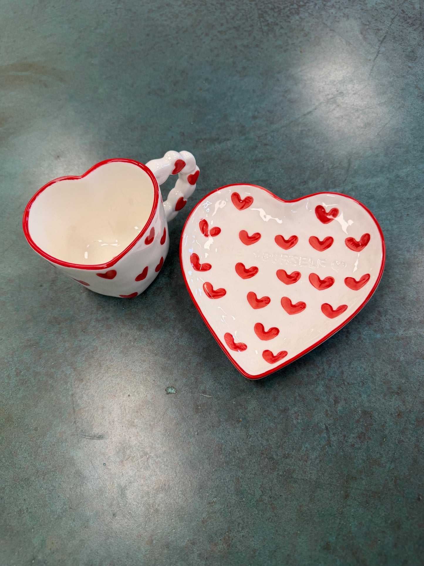 Heart cup & plate FINAL SALE