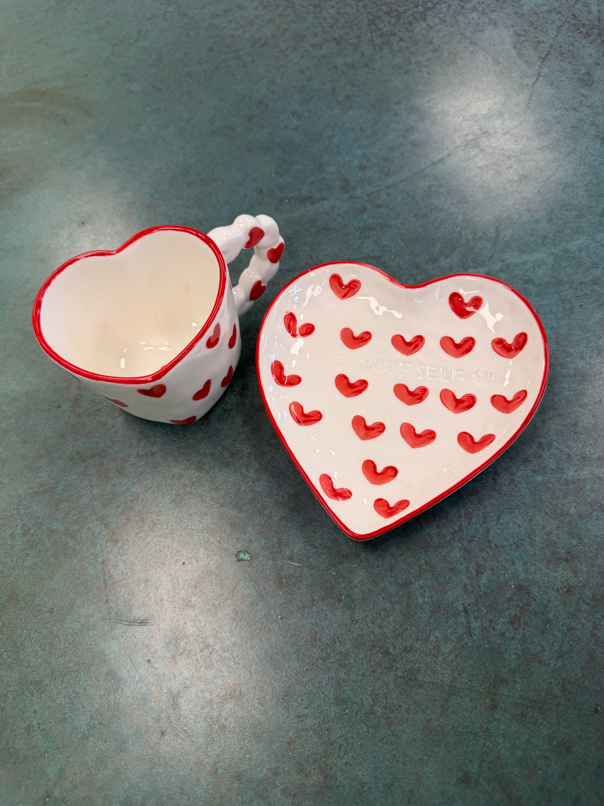 Heart cup & plate FINAL SALE