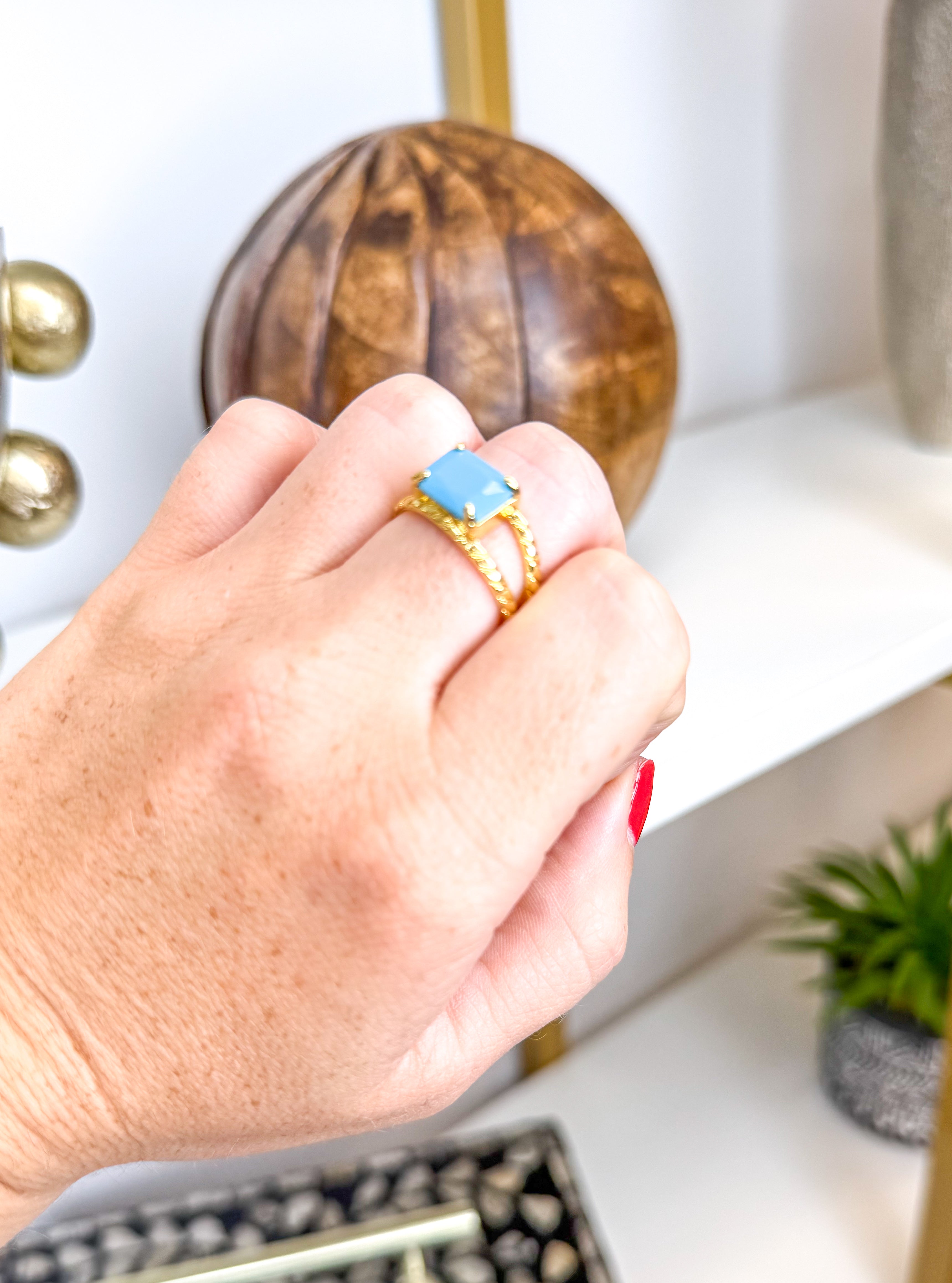 Turquoise Twist Ring