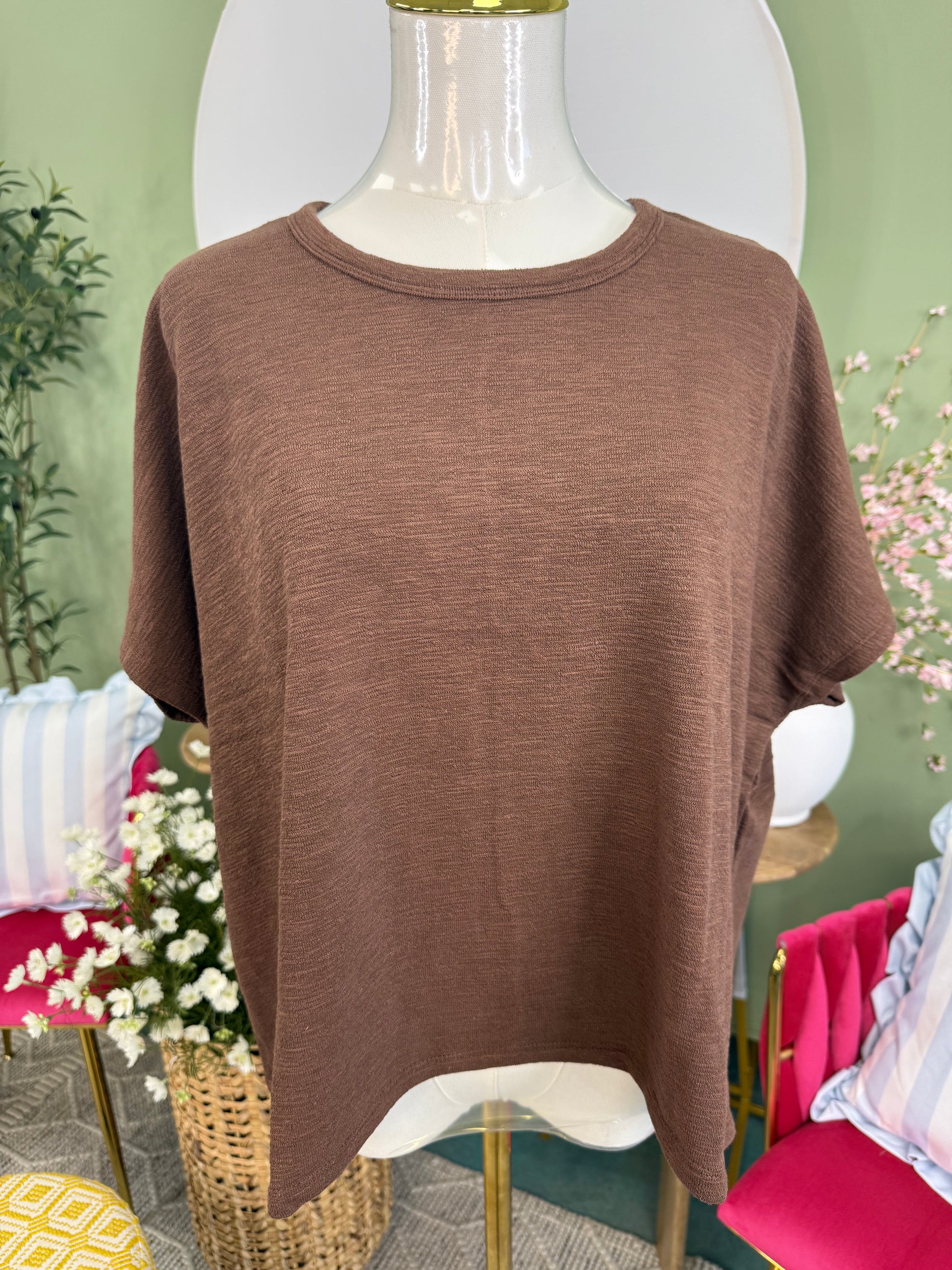 Classic Slub Box Tee - Brown