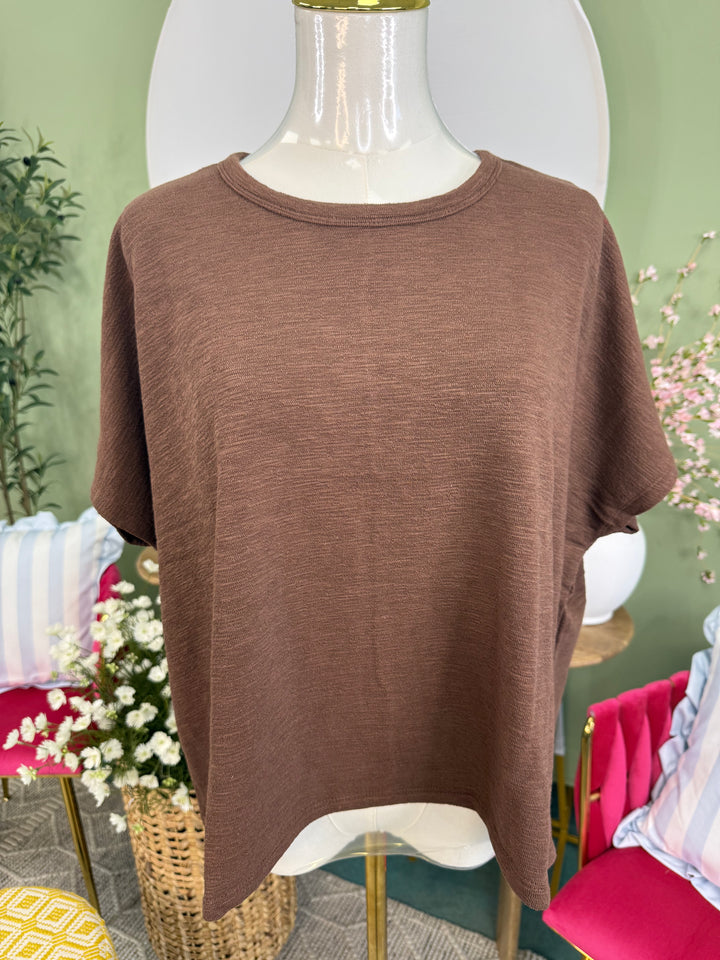 Classic Slub Box Tee - Brown