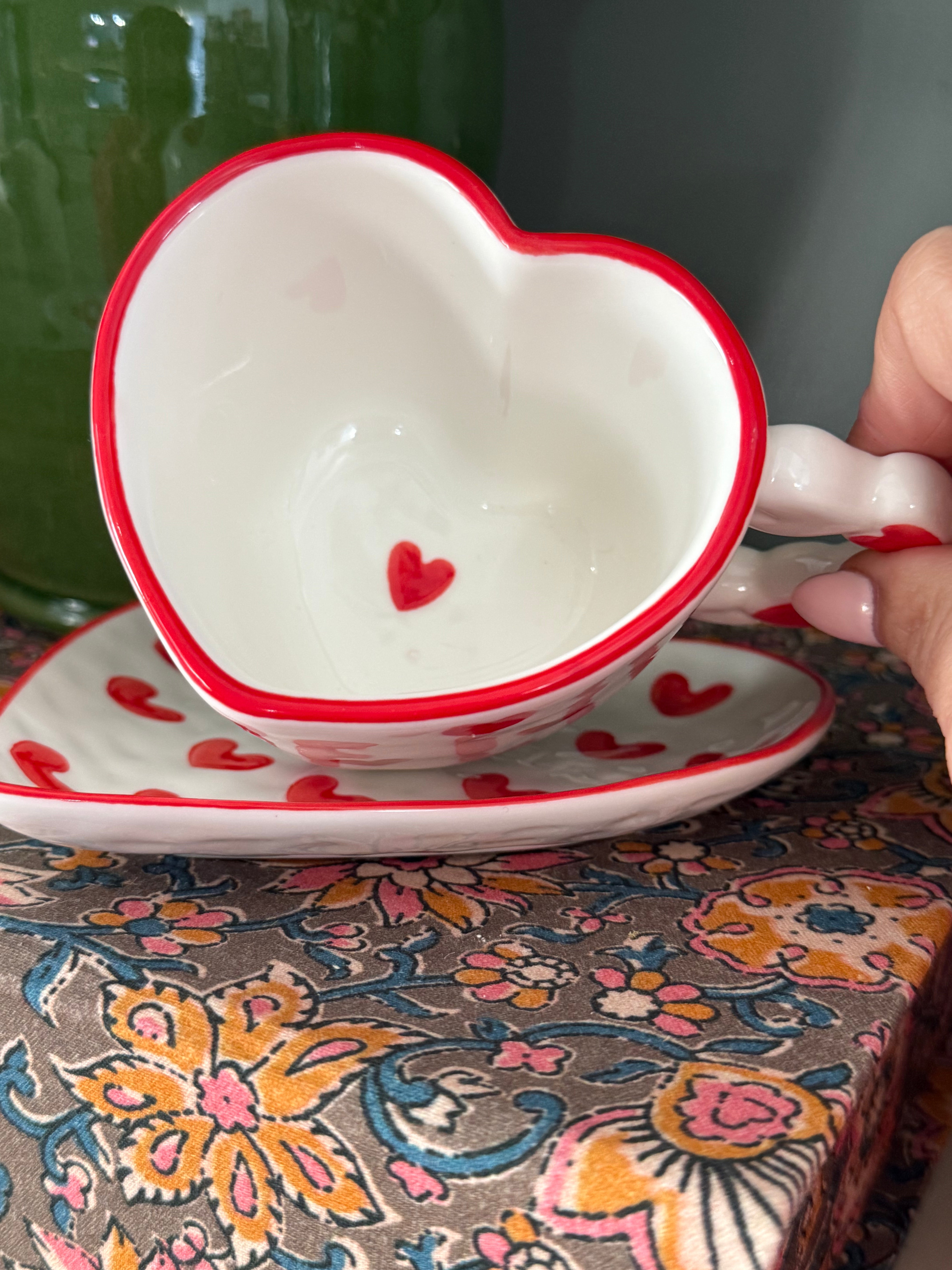 Heart Cup and Saucer