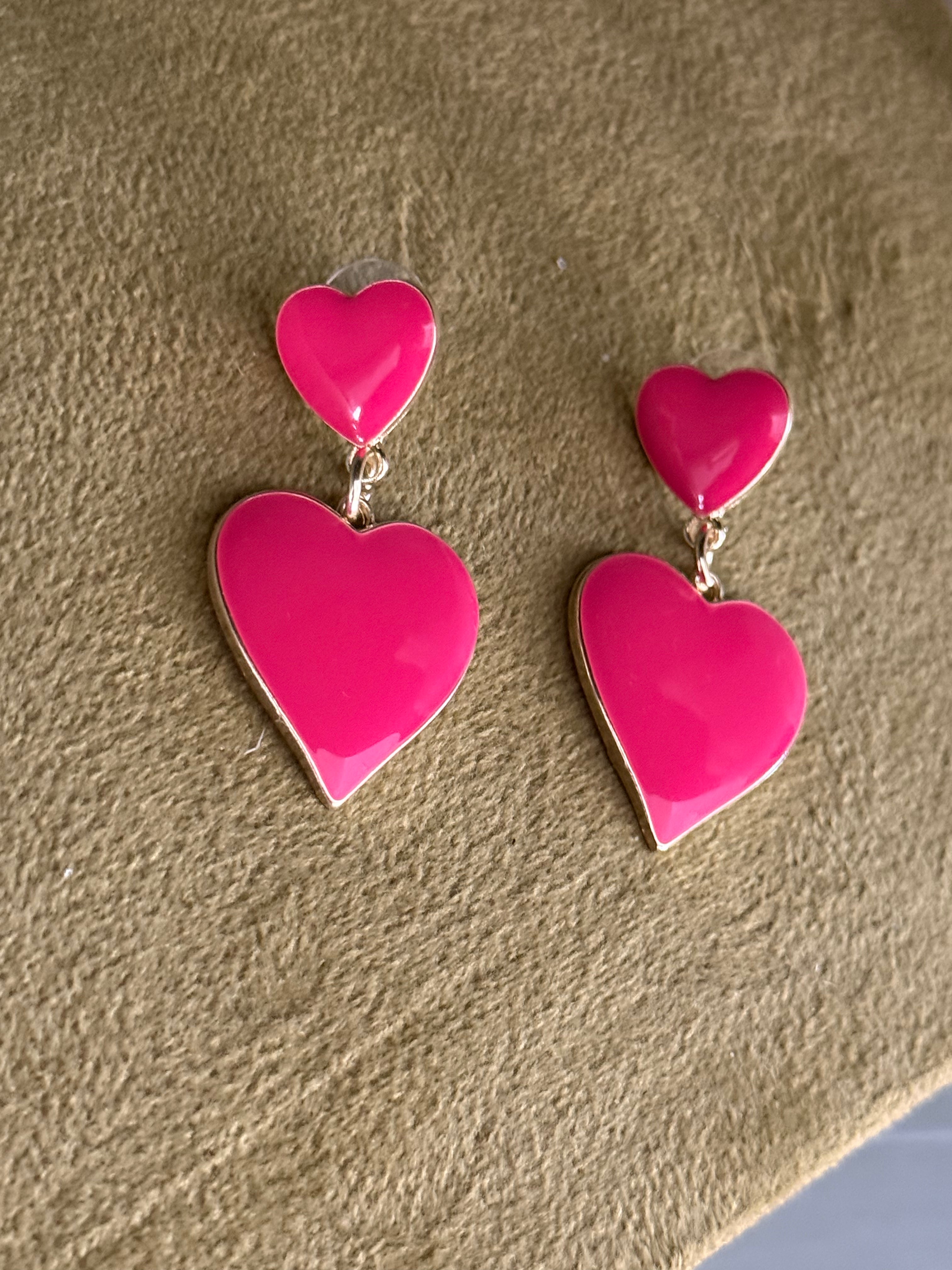 Pink Heart Earring