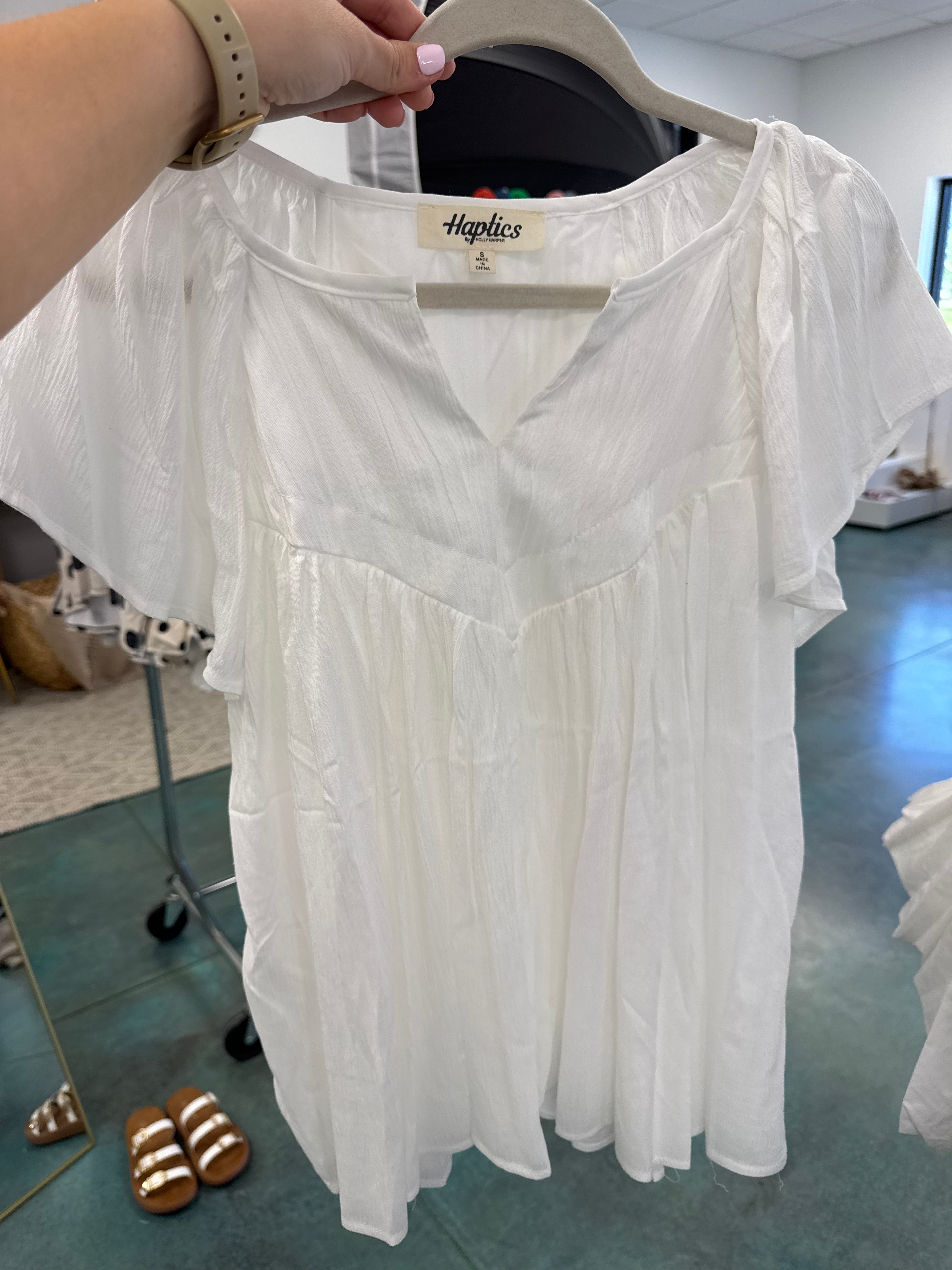 Soft Breeze Flutter Sleeve Top