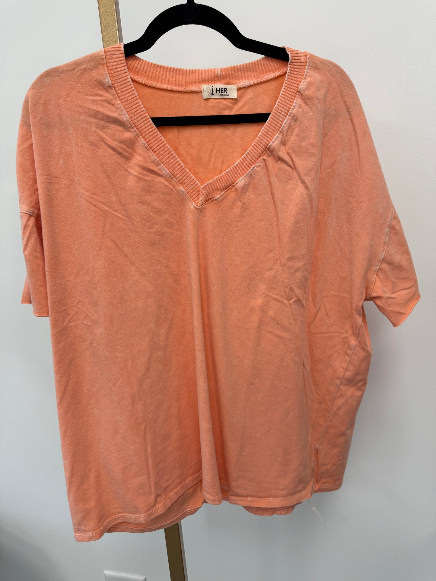 Dewdrop Mineral Wash Top - Orange Final Sale