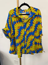 Tropical Print Button-Up Shirt