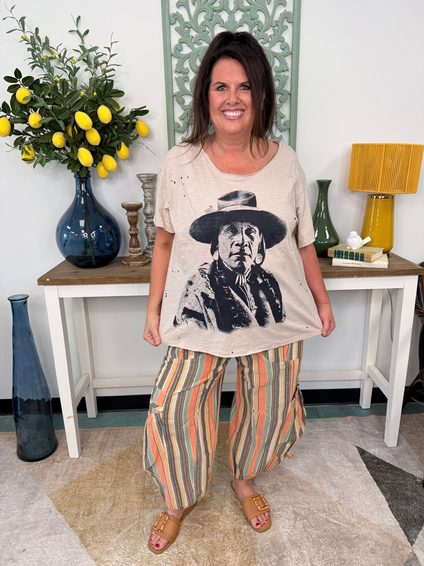 Multi Color Striped Parachute Pants