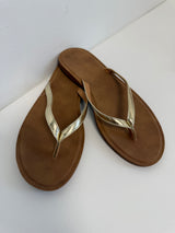 Slim Strap Sleek Flat Flip-Flop - Gold DOORBUSTER