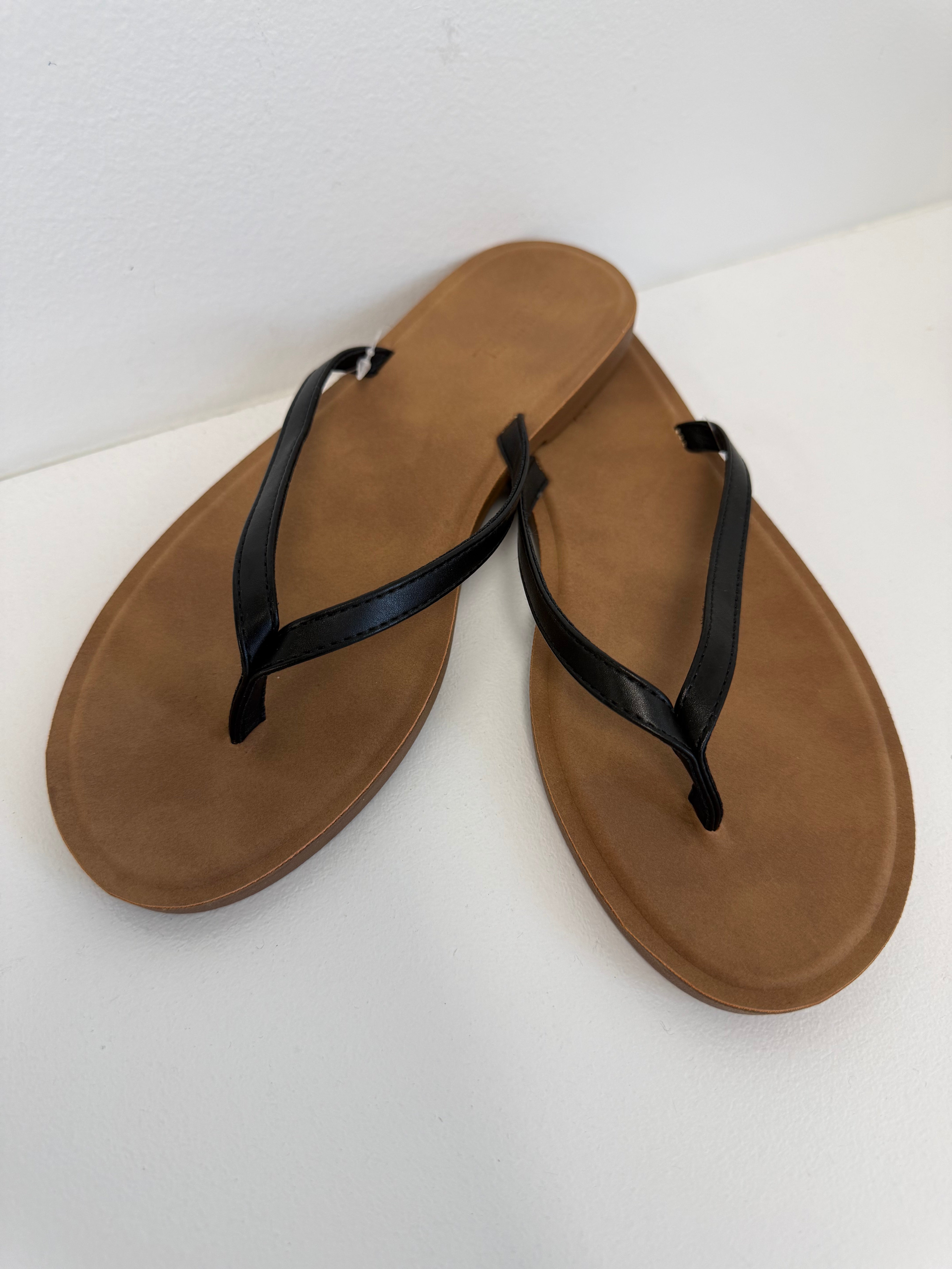 Slim Strap Sleek Flat Flip-Flop - Black DOORBUSTER
