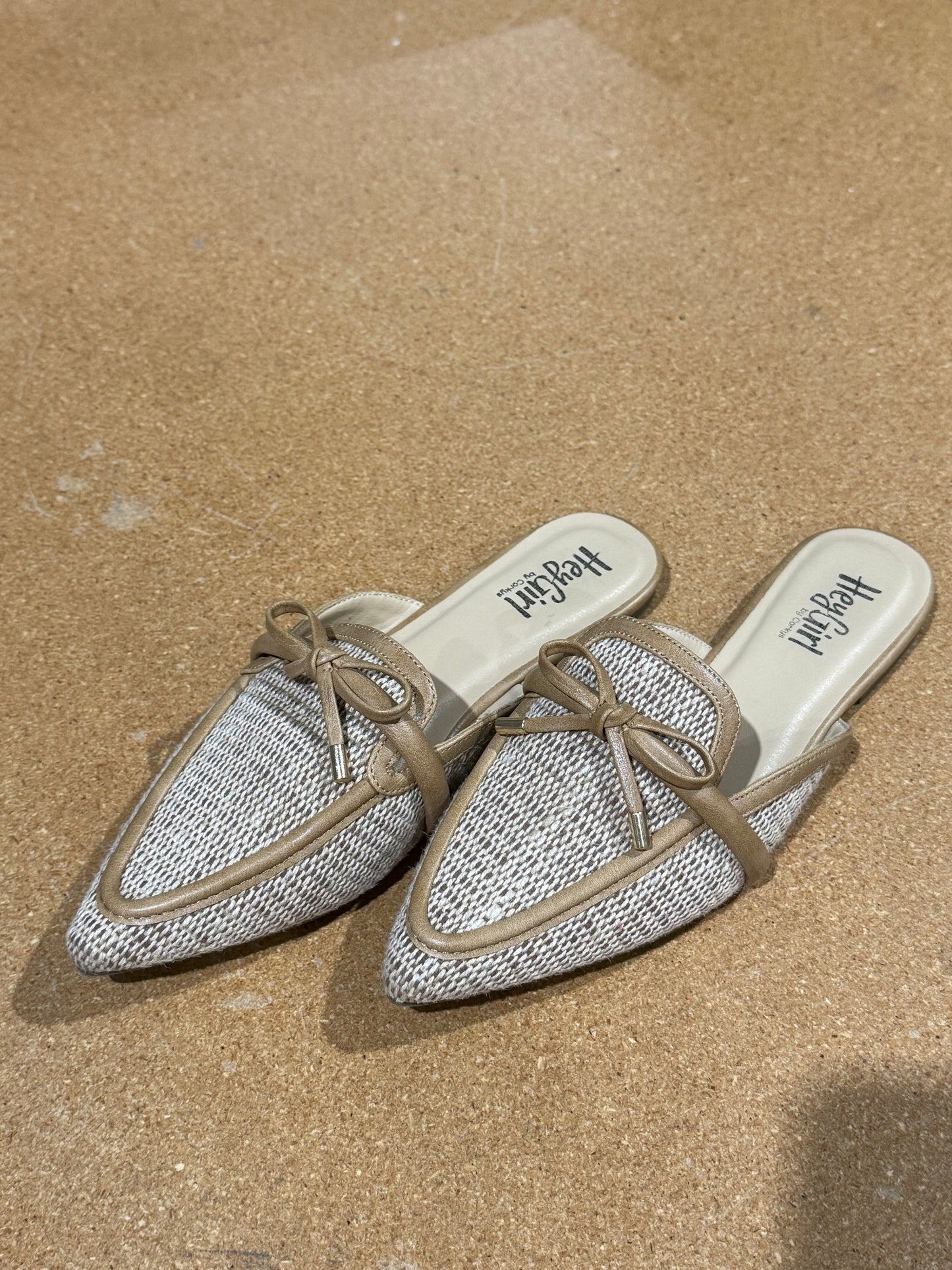 Corkys Tip Included Flat Mules - Caramel Final Sale
