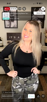 Streamlined Long Sleeve Top - BLACK