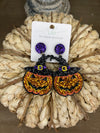 Pumpkin & Hat Glitter Earring