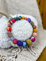 Bold Beaded Upcycled Choker Necklace