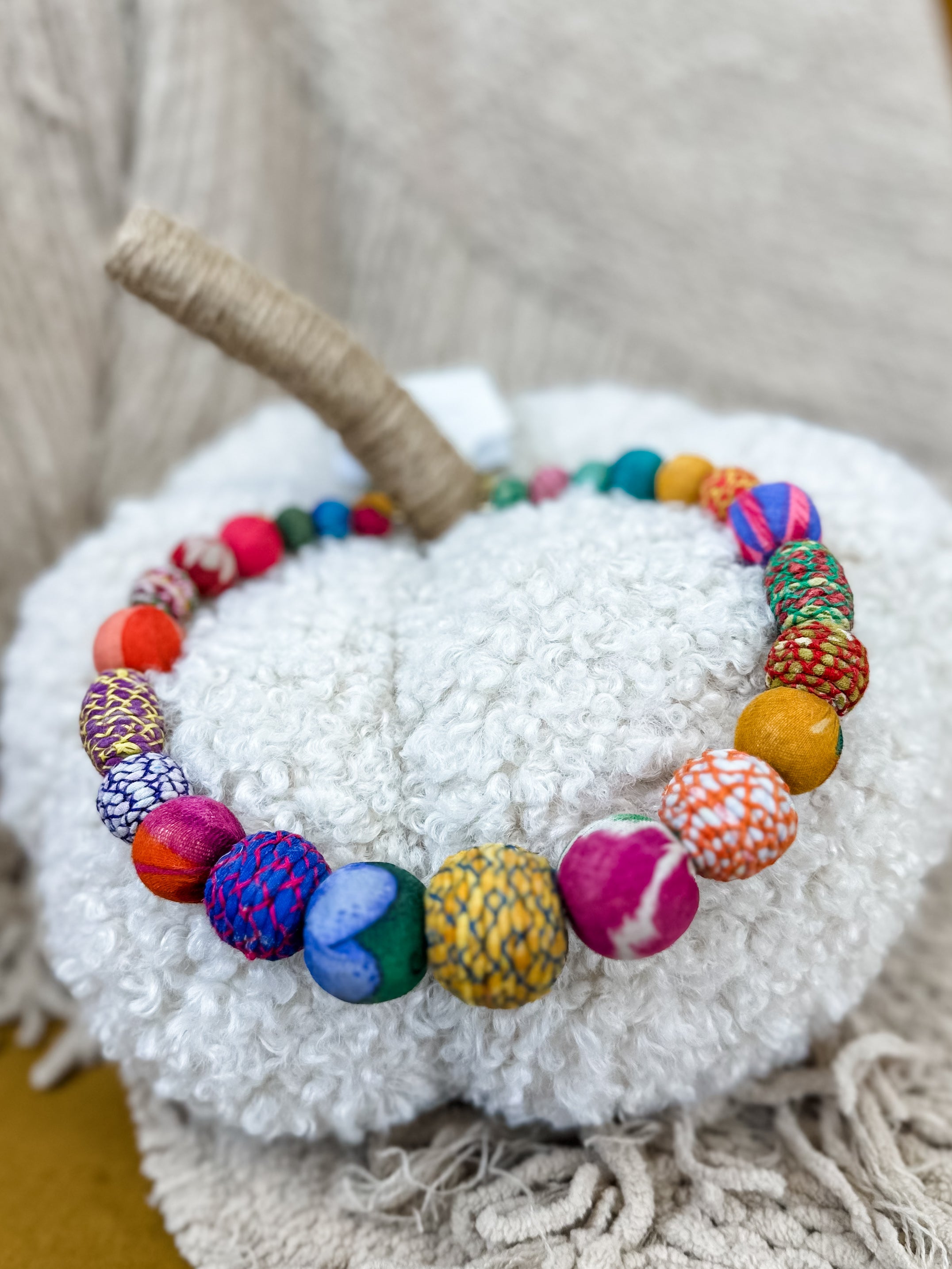 Bold Beaded Upcycled Choker Necklace