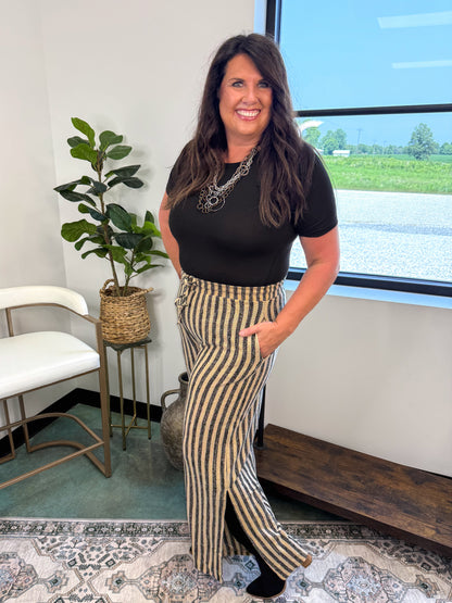 Ibiza Breeze Drawstring Pants - Taupe Black