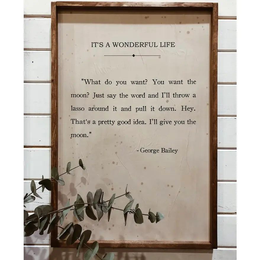 It's A Wonderful Life Book Page Sign
