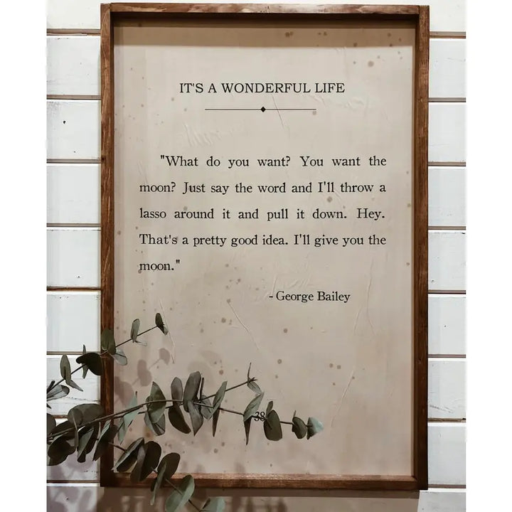 It's A Wonderful Life Book Page Sign